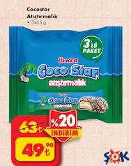 ÜLKER COCO STAR ATIŞTIRMALIK BİSKÜVİ 3'LÜ